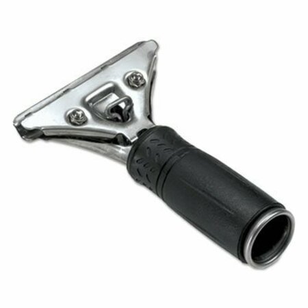 UNGER , Pro Stainless Steel Squeegee Handle, Rubber Grip, Black/steel, Screw Clamp PR00